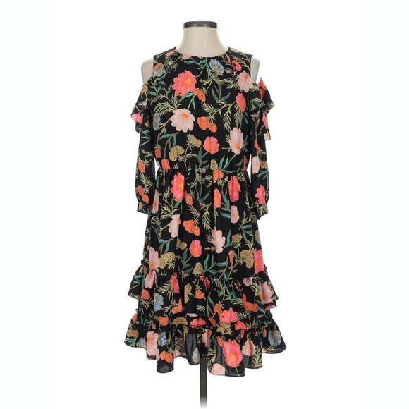 kate spade new york Blossom Cold Shoulder Ruffle Dress sz 2 - Picture 2 of 7